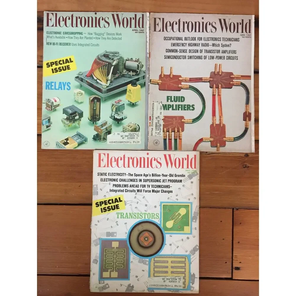 Vintage Lot 10 1967 Electronics World Magazine Computer Sci-Fi Radio Atomic Era